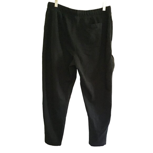 EDDIE BAUER- MENS BLACK ELASTIC WAIST TAPPER LEG JOGGER'S SWEATPANTS SIZE LARGE - Picture 2 of 6